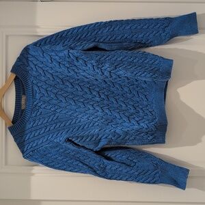 J. Crew Cotton Perwinkle Cable Knit Sweater